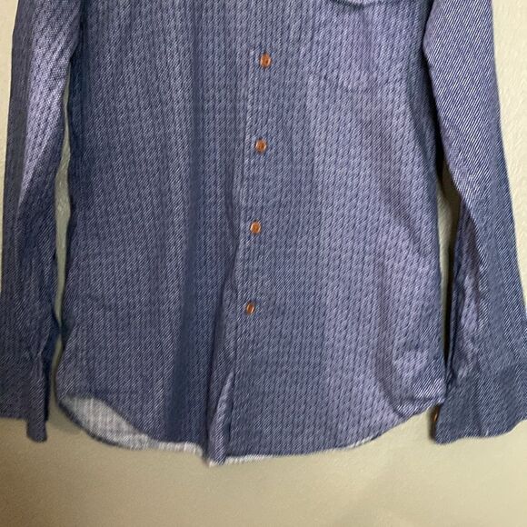 J.Crew Textured Blued Buttoned Down Mens Shirt A4813 Cotton - Picture 3 of 9